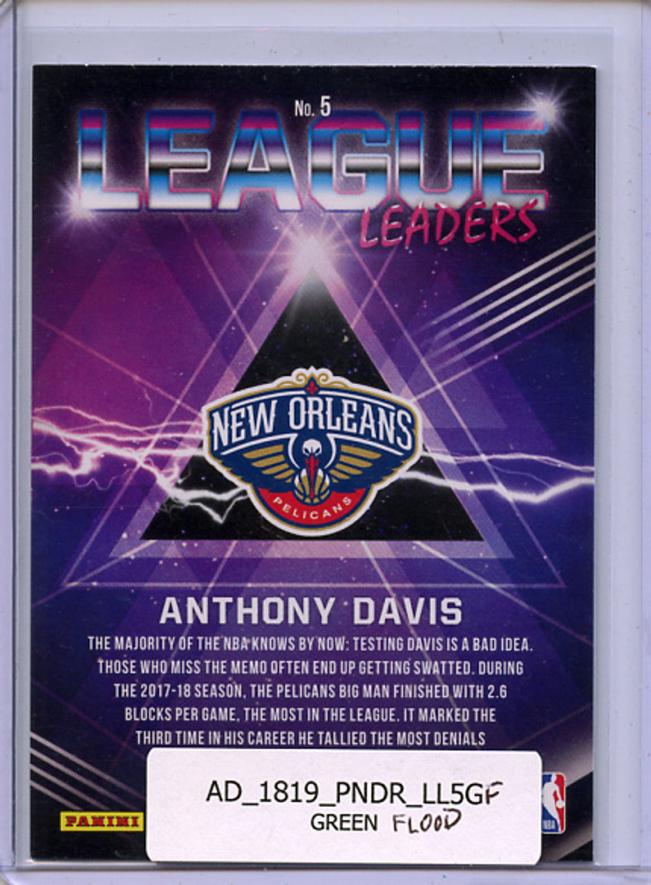 Anthony Davis 2018-19 Donruss, League Leaders #5 Green Flood