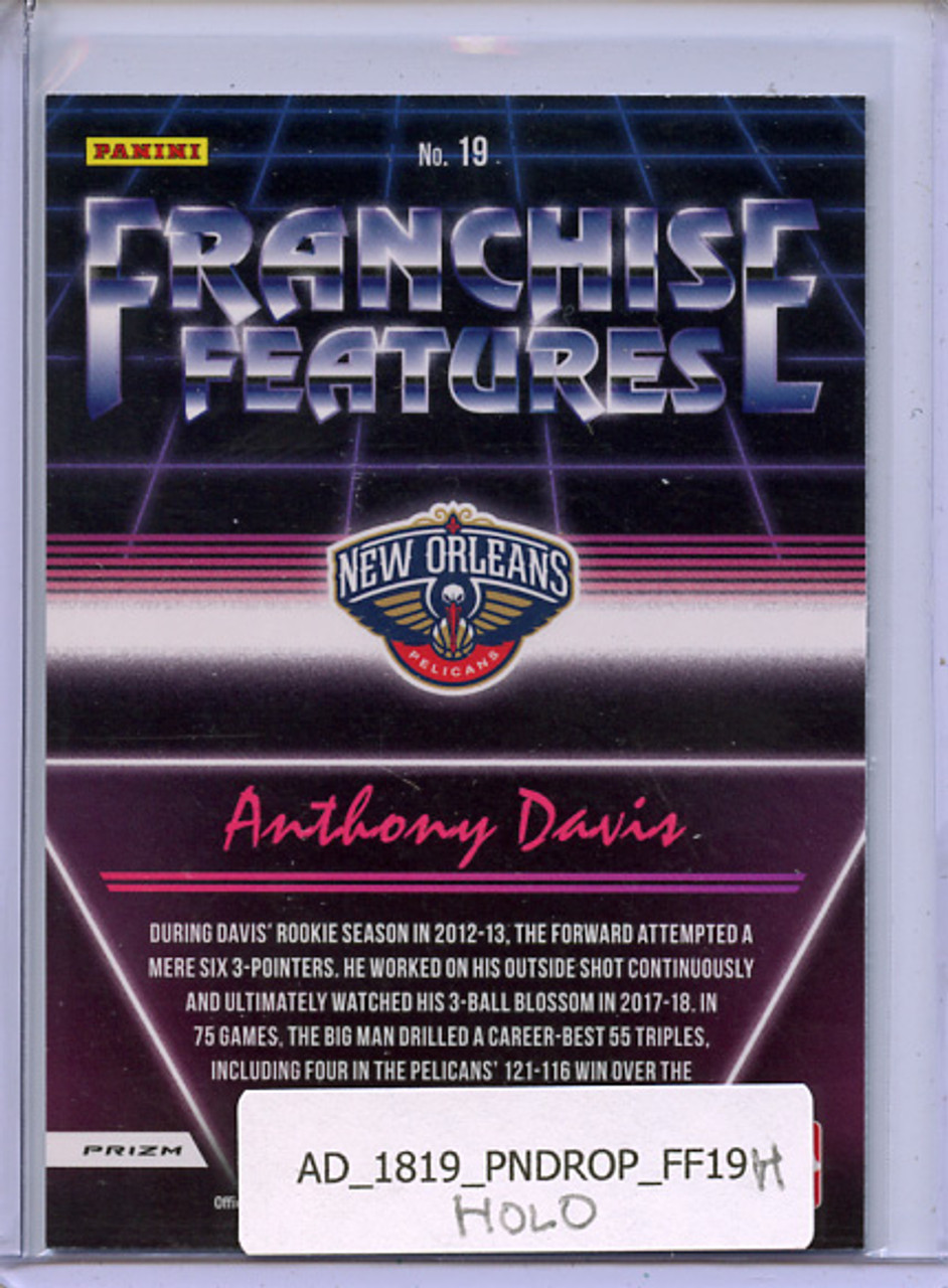 Anthony Davis 2018-19 Donruss Optic, Franchise Features #19 Holo