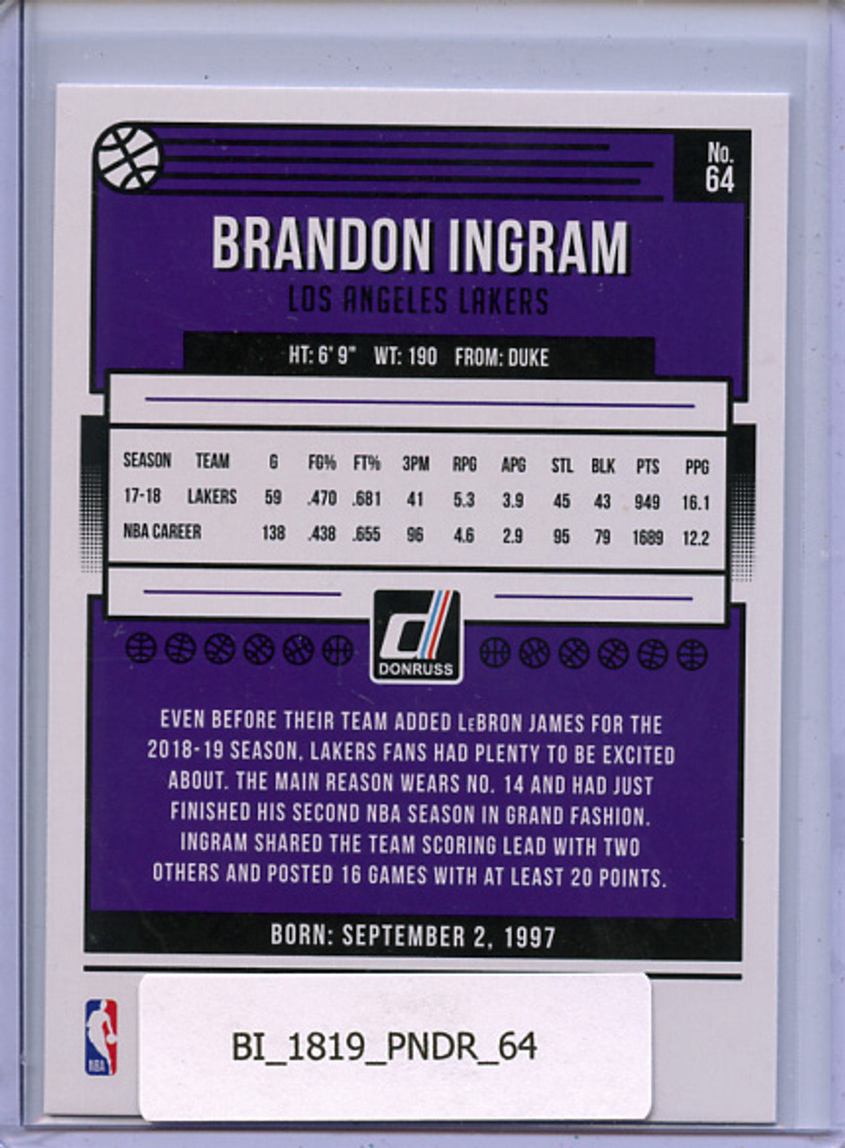 Brandon Ingram 2018-19 Donruss #64