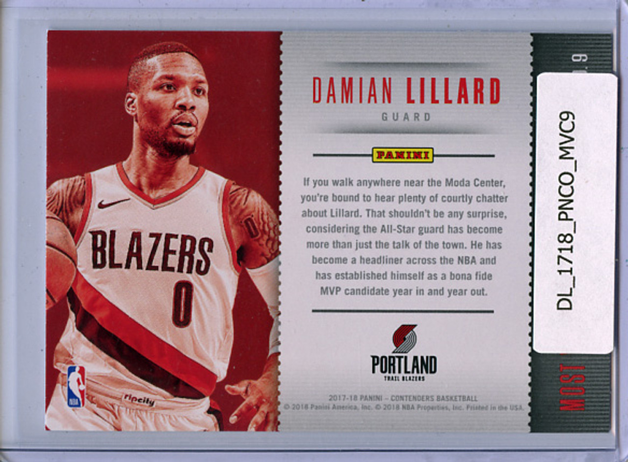 Damian Lillard 2017-18 Contenders, Most Valuable Contenders #9