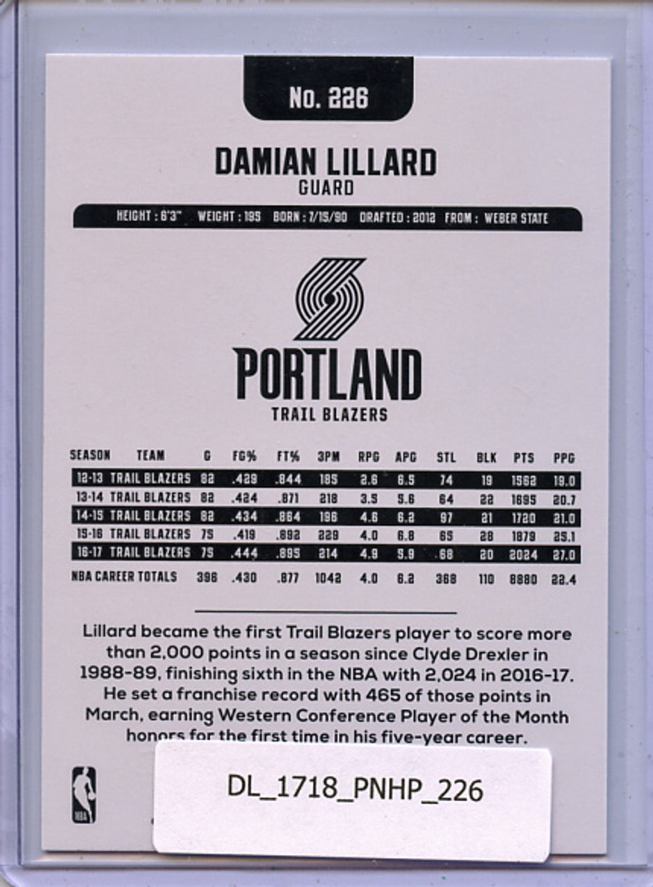 Damian Lillard 2017-18 Hoops #226