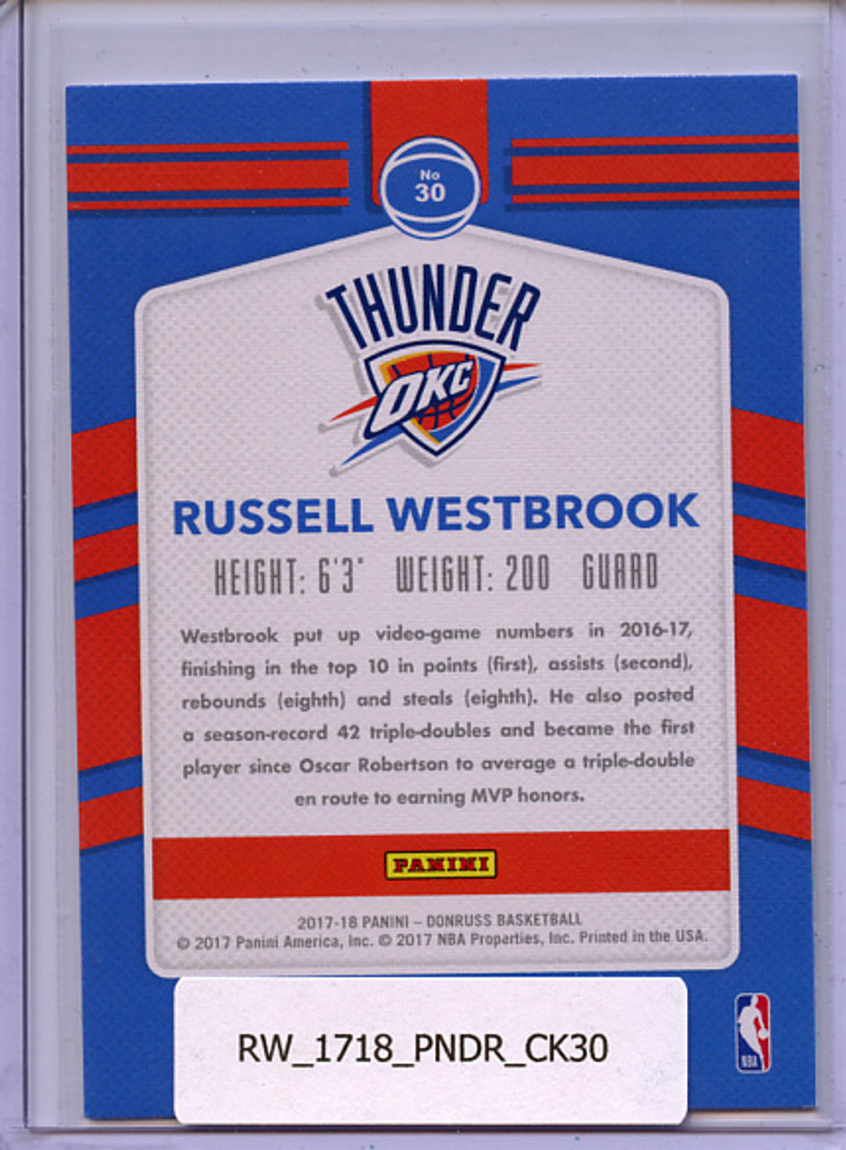 Russell Westbrook 2017-18 Donruss, Court Kings #30