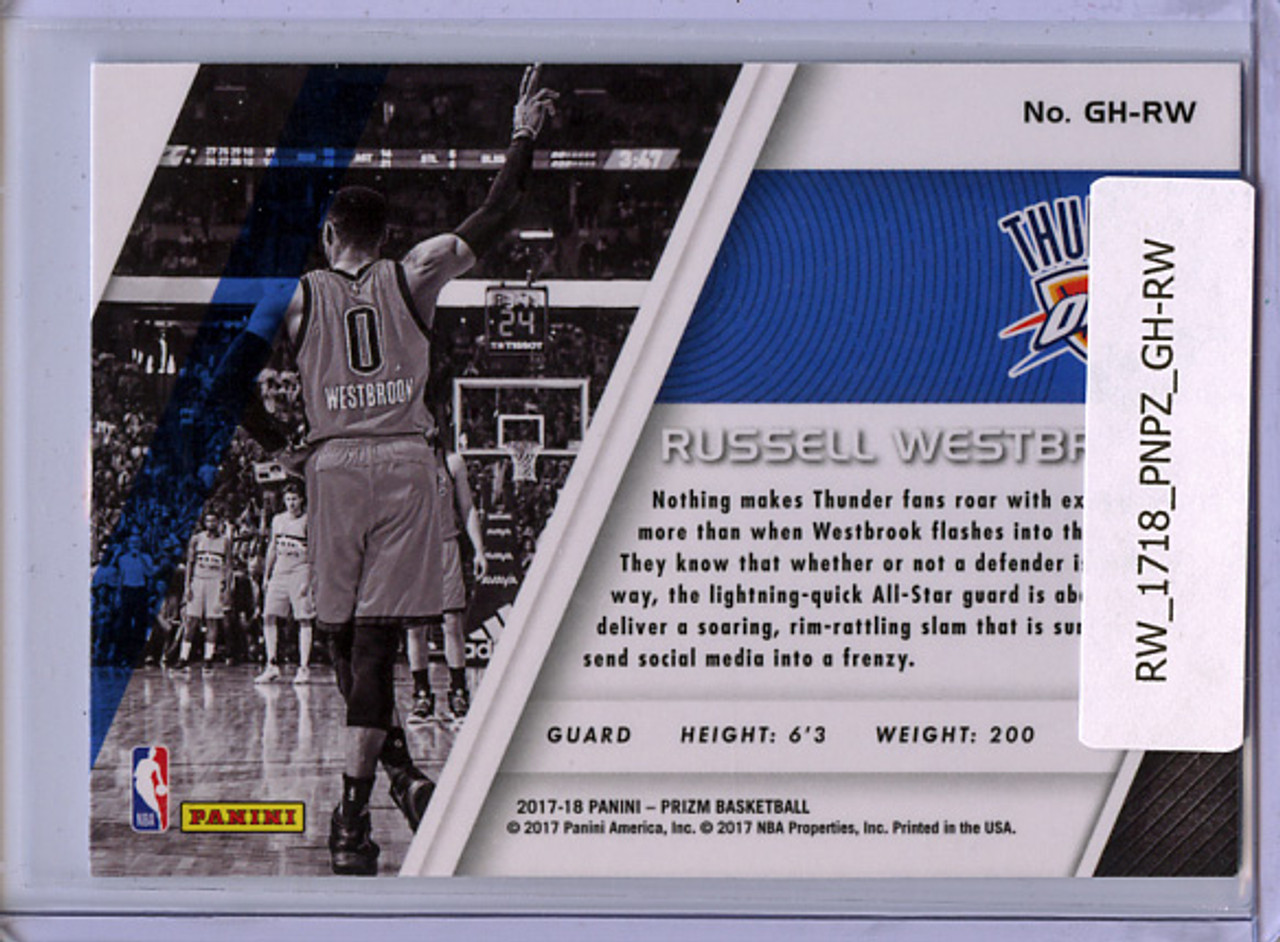 Russell Westbrook 2017-18 Prizm, Get Hyped! #GH-RW