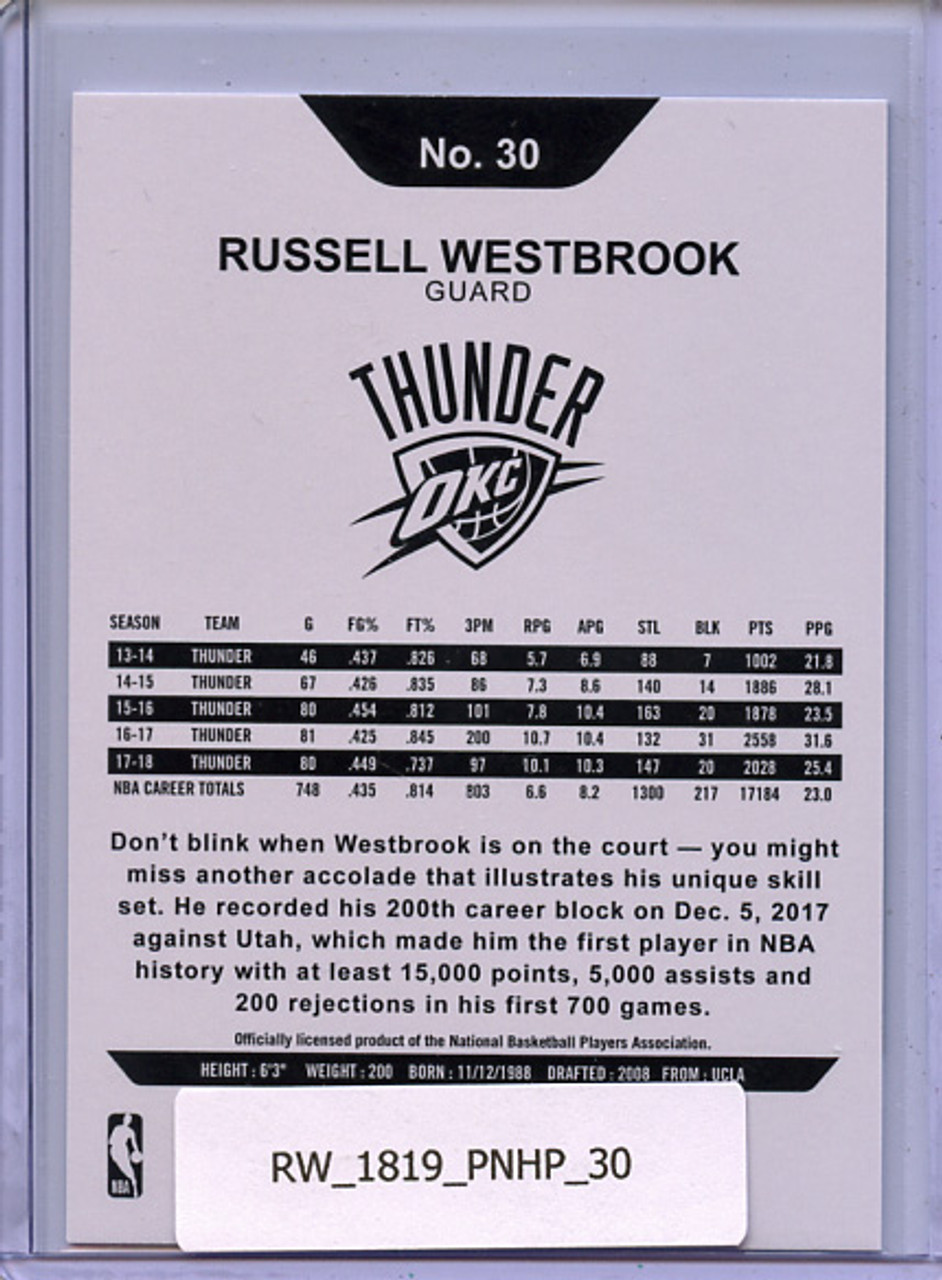 Russell Westbrook 2018-19 Hoops #30