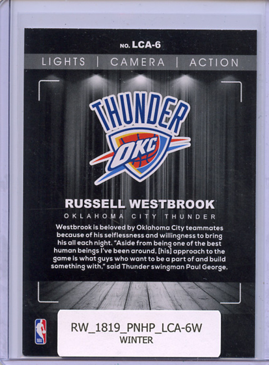 Russell Westbrook 2018-19 Hoops, Lights Camera Action #LCA-6 Winter