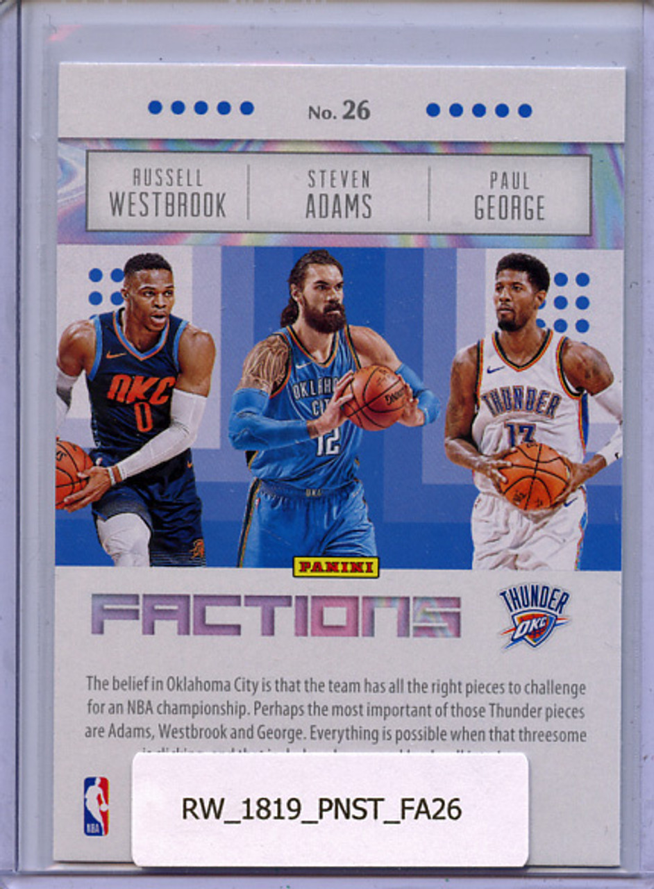 Russell Westbrook, Paul George, Steven Adams 2018-19 Status, Factions #26