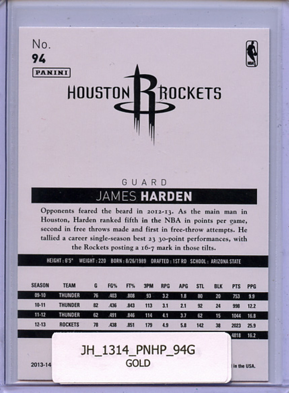 James Harden 2013-14 Hoops #94 Gold