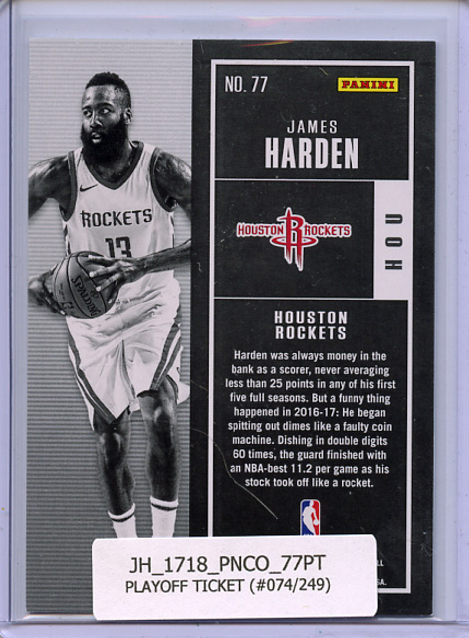 James Harden 2017-18 Contenders #77 Playoff Ticket (#074/249)