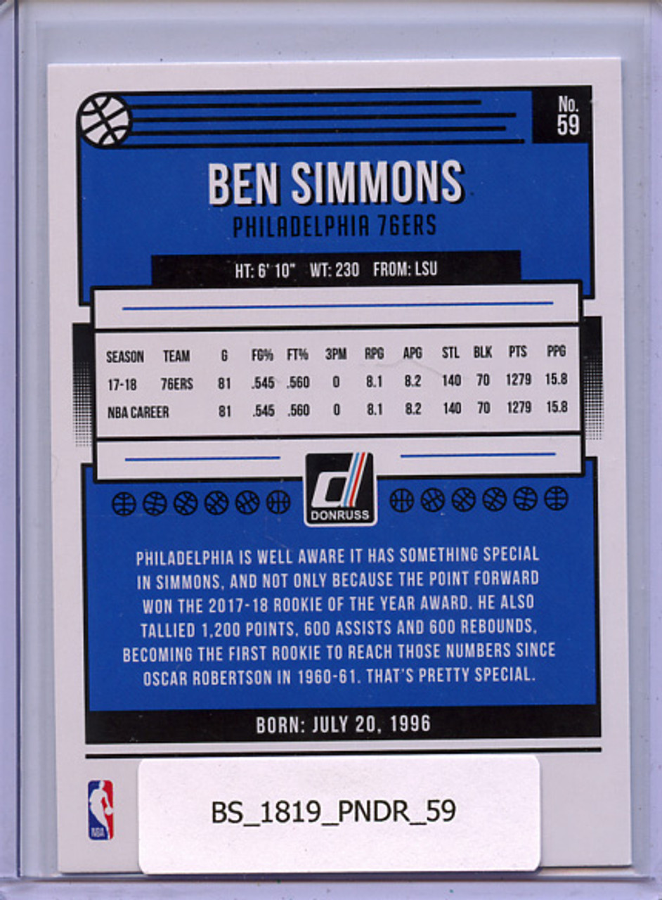 Ben Simmons 2018-19 Donruss #59