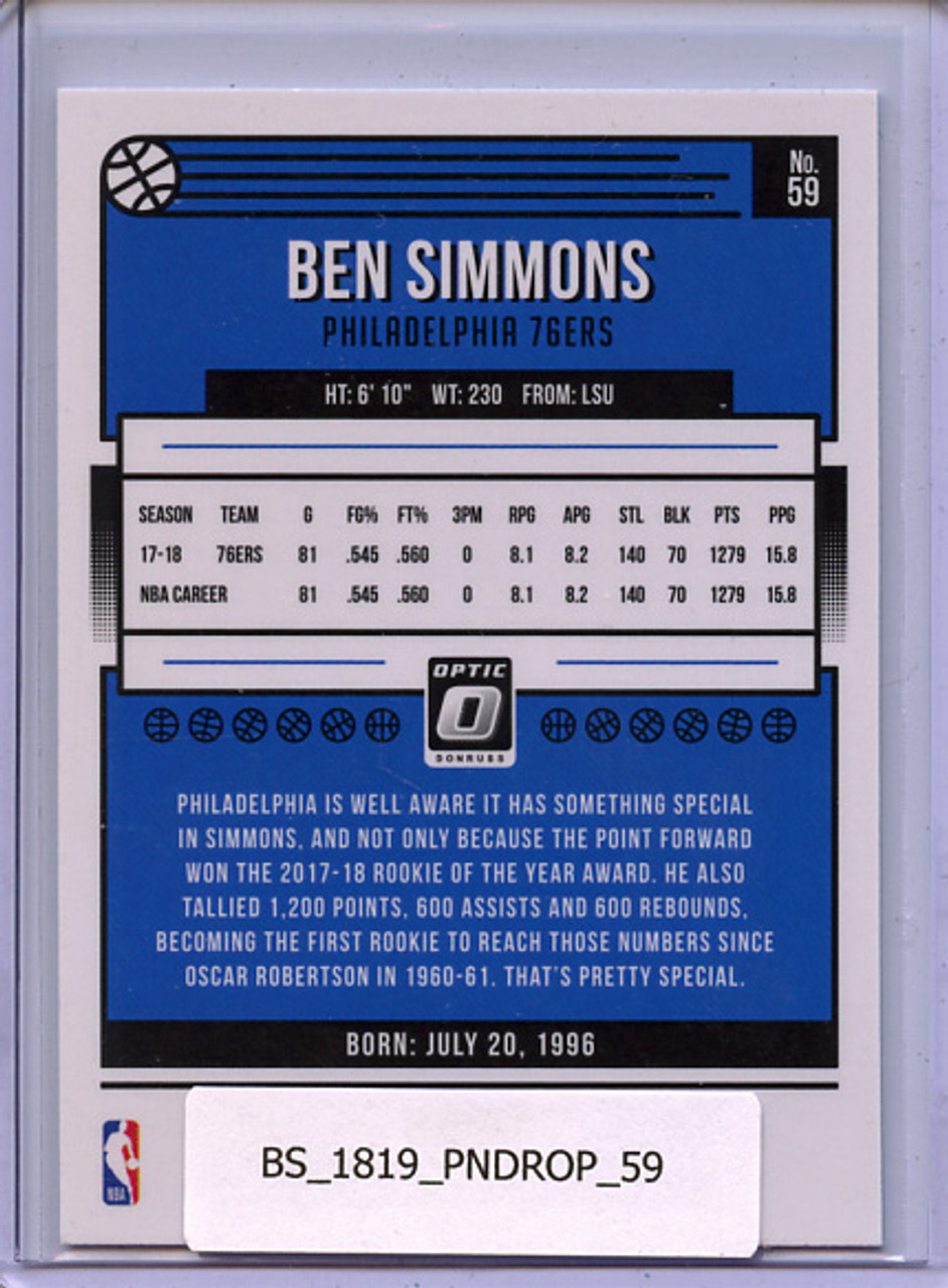 Ben Simmons 2018-19 Donruss Optic #59