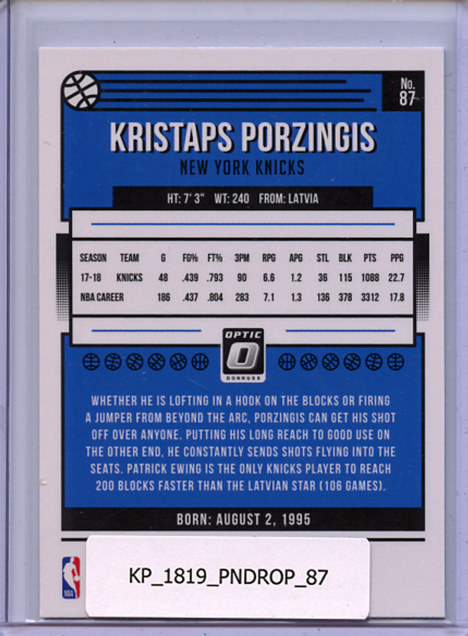 Kristaps Porzingis 2018-19 Donruss Optic #87