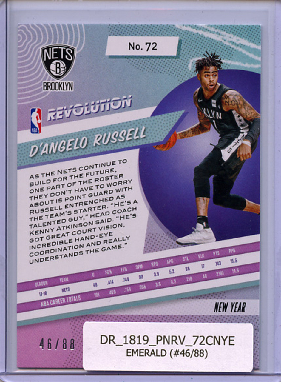 D'Angelo Russell 2018-19 Revolution #72 Chinese New Year Emerald (#46/88)