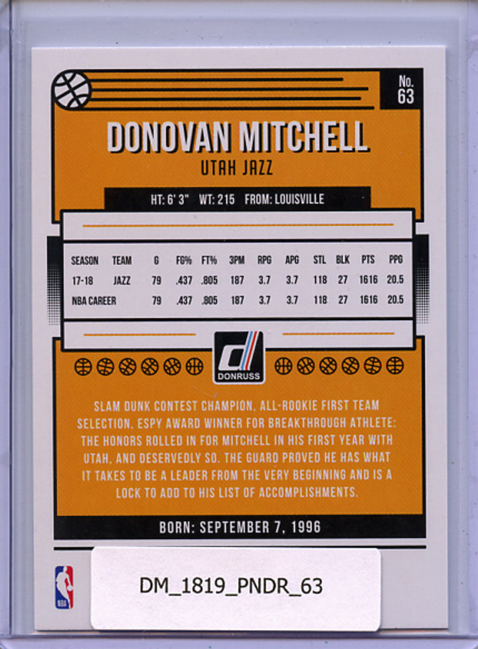 Donovan Mitchell 2018-19 Donruss #63