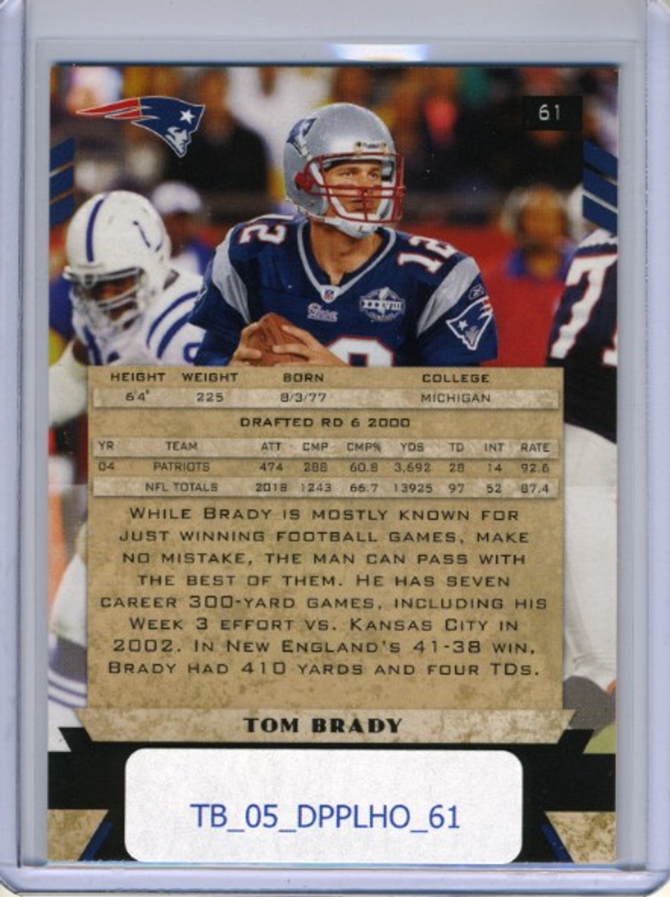 Tom Brady 2005 Playoff Honors #61