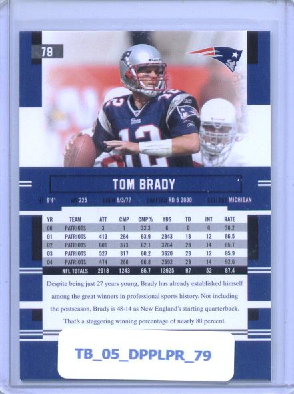 Tom Brady 2005 Playoff Prestige #79
