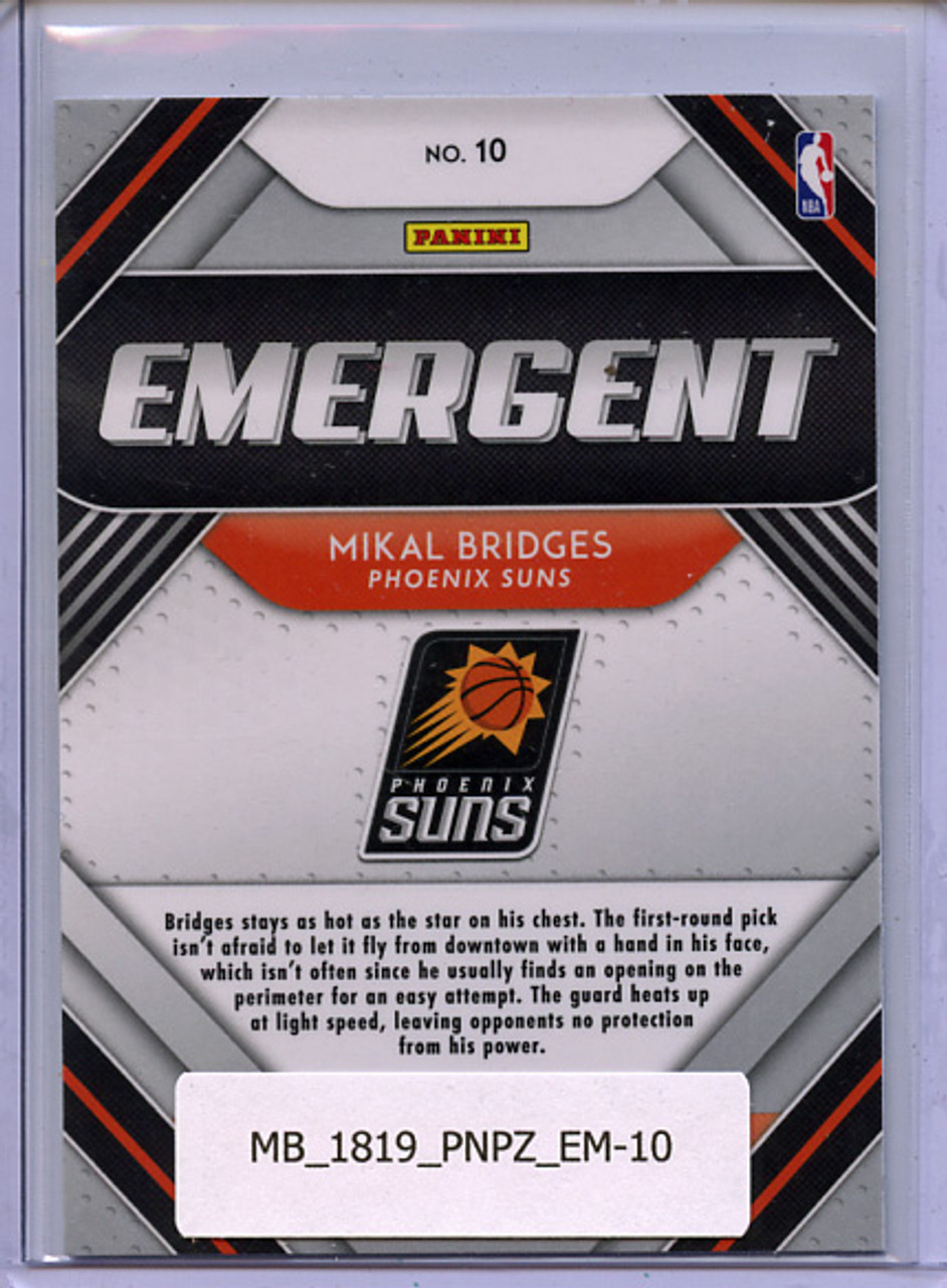 Mikal Bridges 2018-19 Prizm, Emergent #10