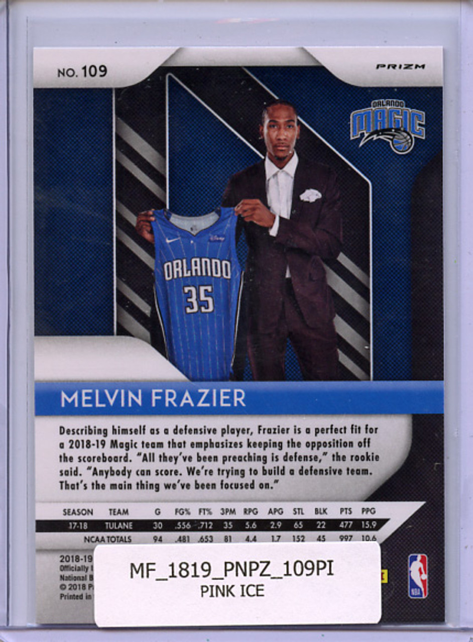 Melvin Frazier 2018-19 Prizm #109 Pink Ice