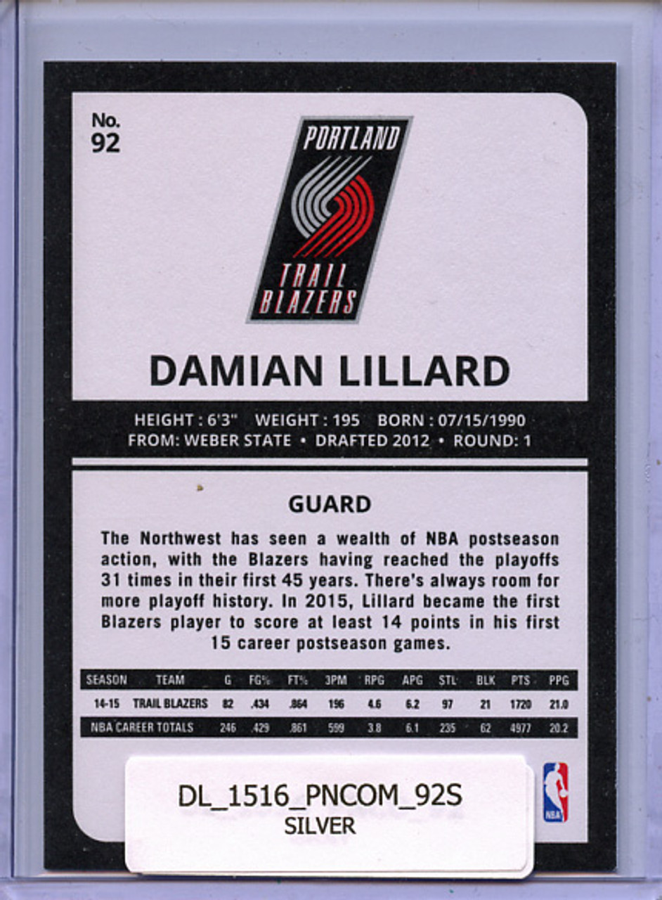 Damian Lillard 2015-16 Complete #92 Silver
