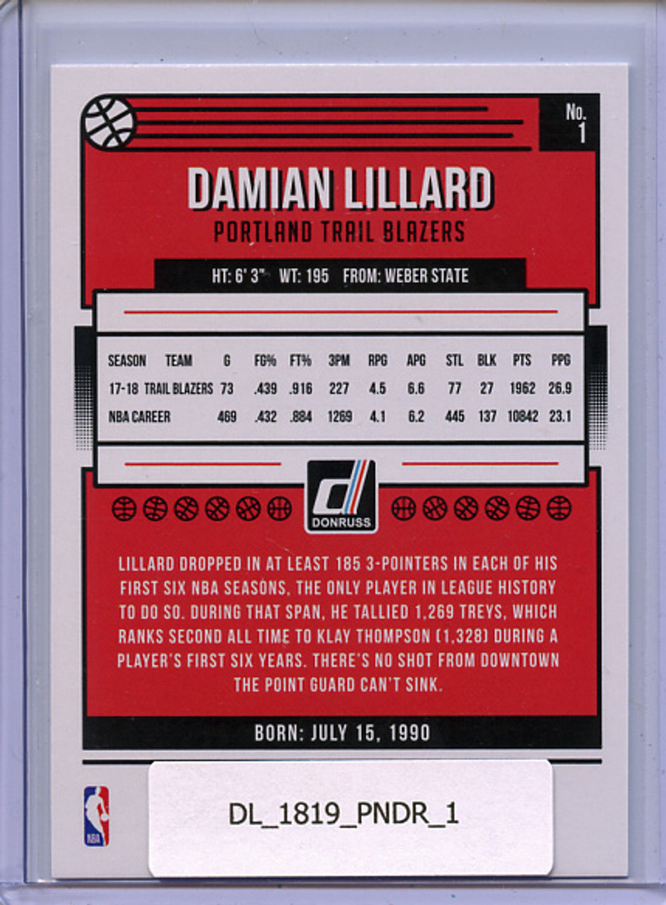Damian Lillard 2018-19 Donruss #1
