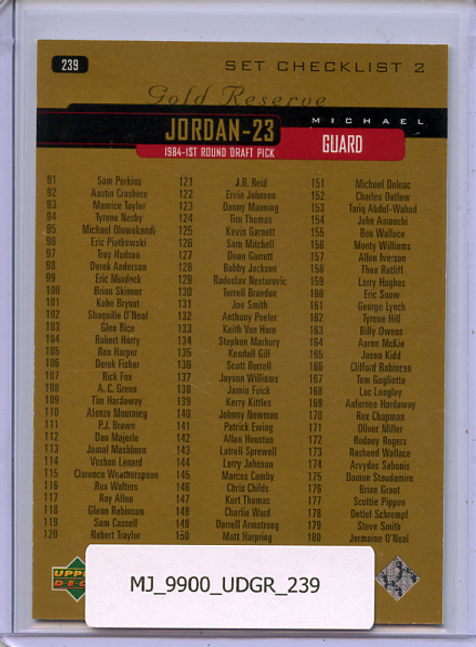 Michael Jordan 1999-00 UD Gold Reserve #239 Checklist
