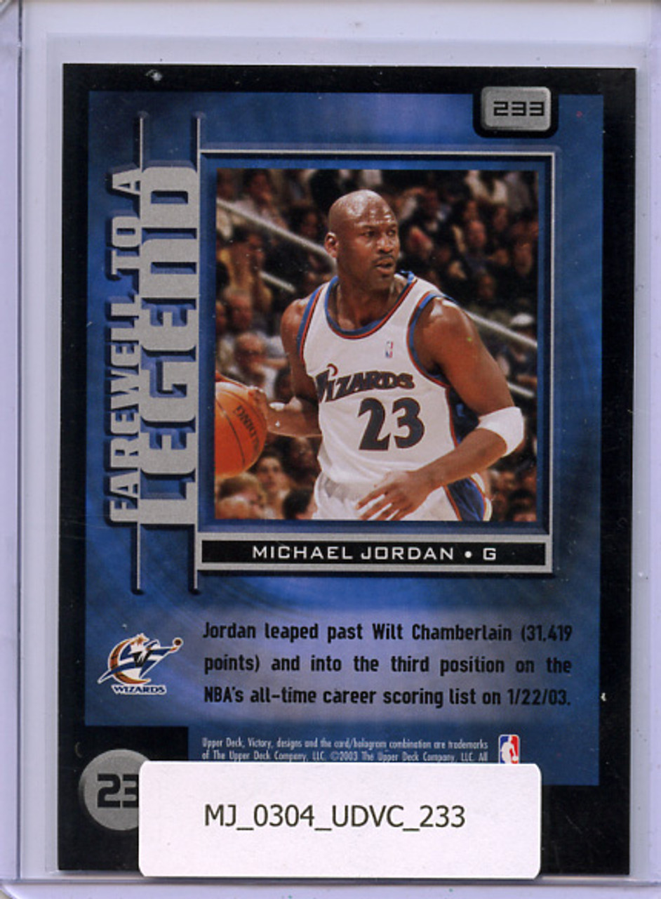 Michael Jordan 2003-04 Victory #233 Farewell to a Legend