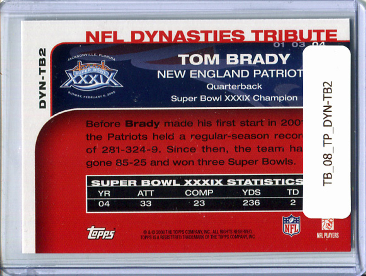 Tom Brady 2008 Topps, NFL Dynasties Tribute #DYN-TB2