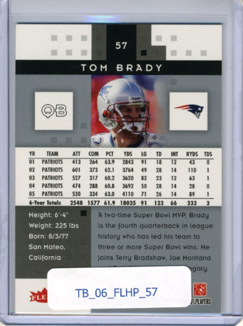 Tom Brady 2006 Fleer Hot Prospects #57