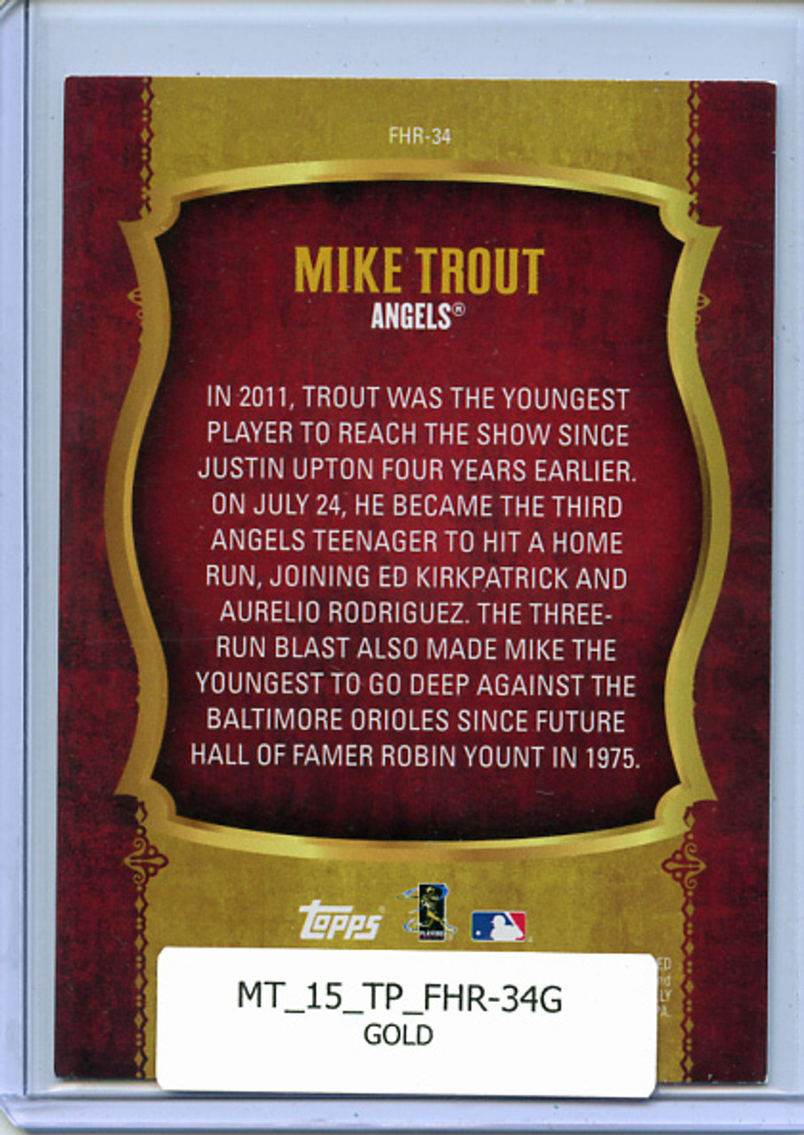 Mike Trout 2015 Topps, First Home Run #FHR-34 Gold