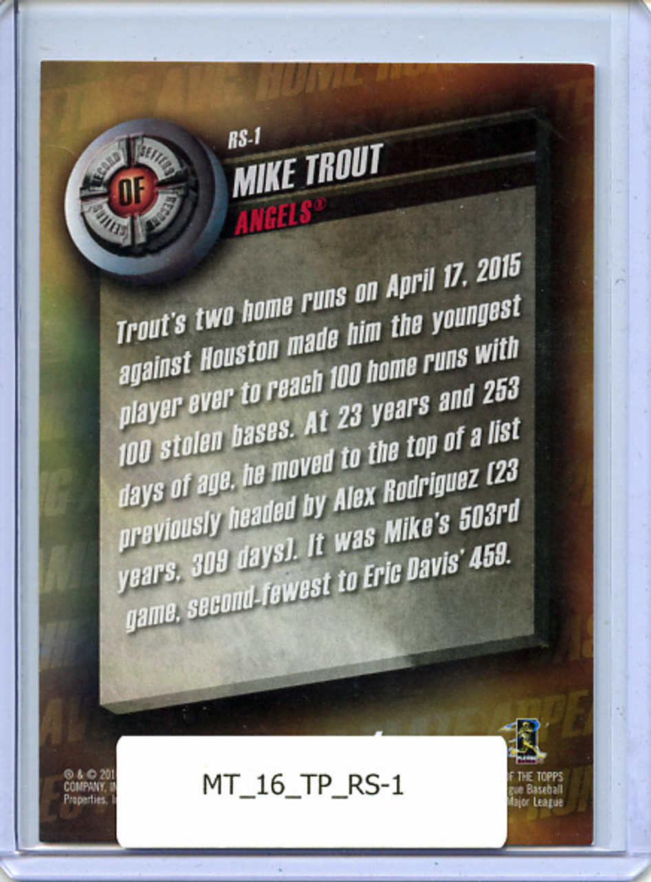 Mike Trout 2016 Topps, Record Setters #RS-1