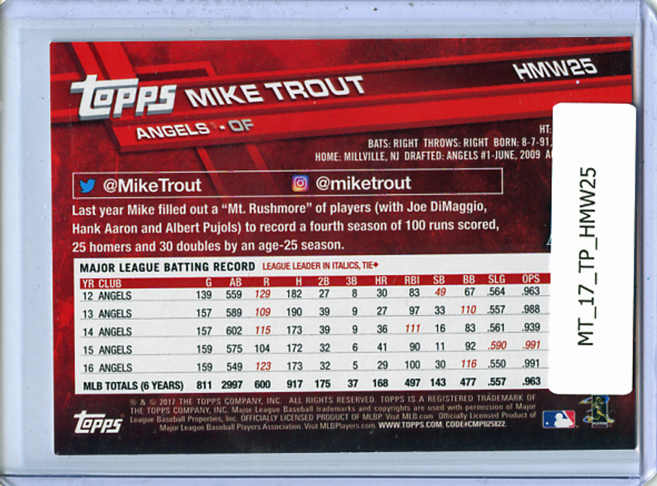 Mike Trout 2017 Topps Holiday #HMW25