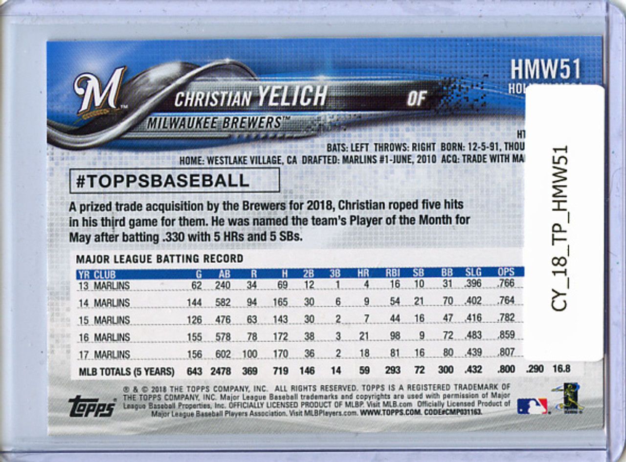Christian Yelich 2018 Topps Holiday #HMW51