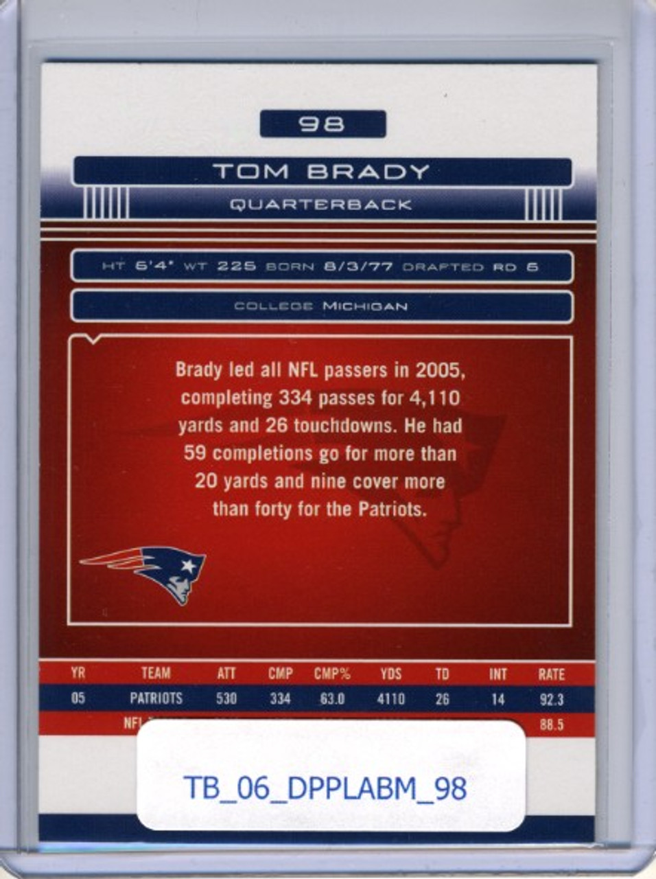 Tom Brady 2006 Playoff Absolute Memorabilia #98