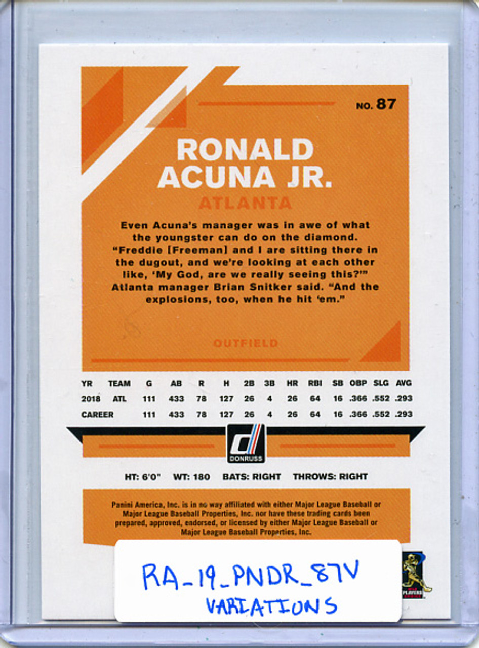 Ronald Acuna Jr. 2019 Donruss #87 Name Variations