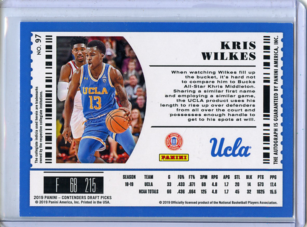 Kris Wilkes 2019-20 Contenders Draft Picks #97 Autograph (3)