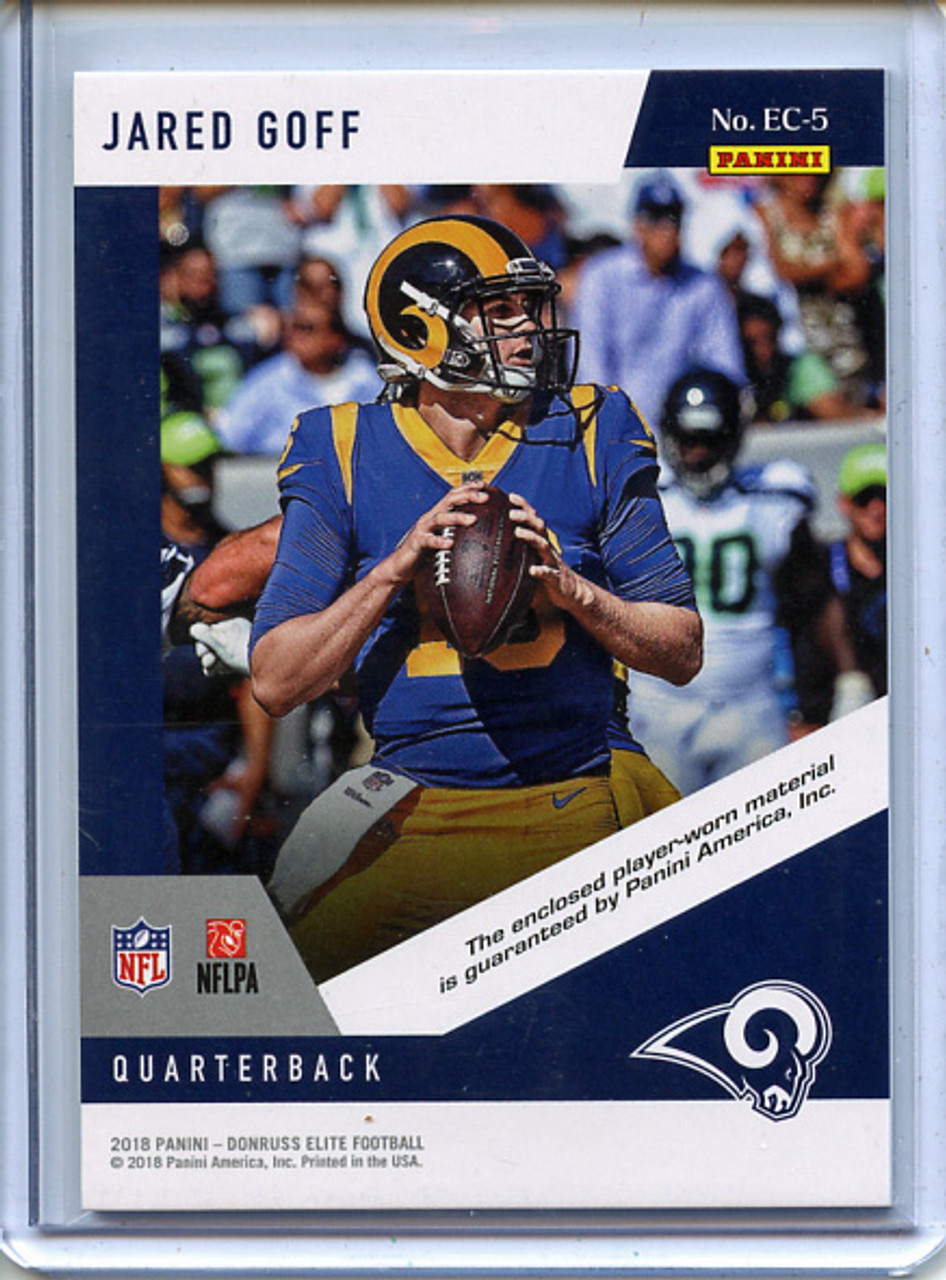 Jared Goff 2018 Donruss Elite, Elite Coverage Materials #EC-5