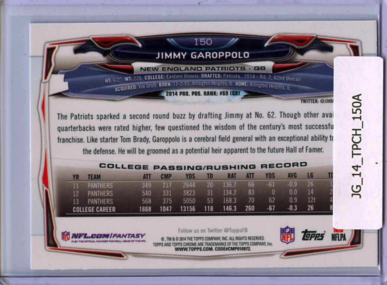 Jimmy Garoppolo 2014 Topps Chrome #150A