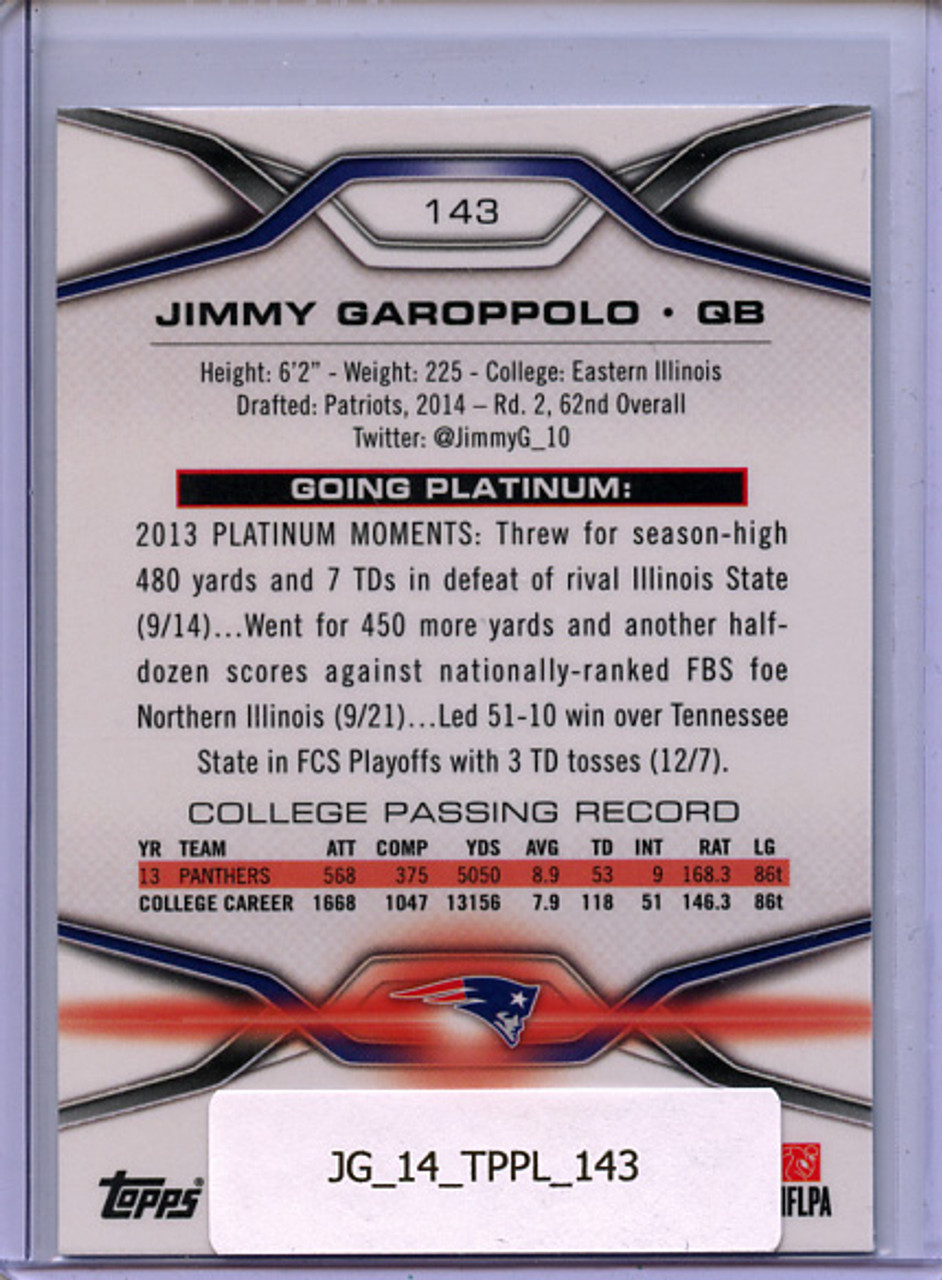 Jimmy Garoppolo 2014 Platinum #143