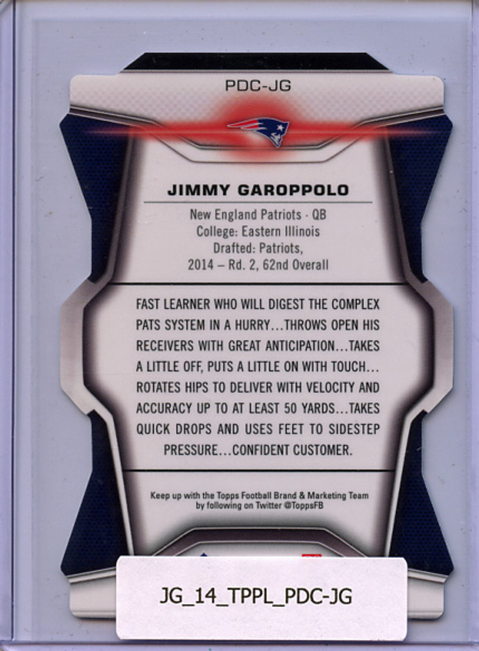Jimmy Garoppolo 2014 Platinum, Rookie Die Cut #PDC-JG