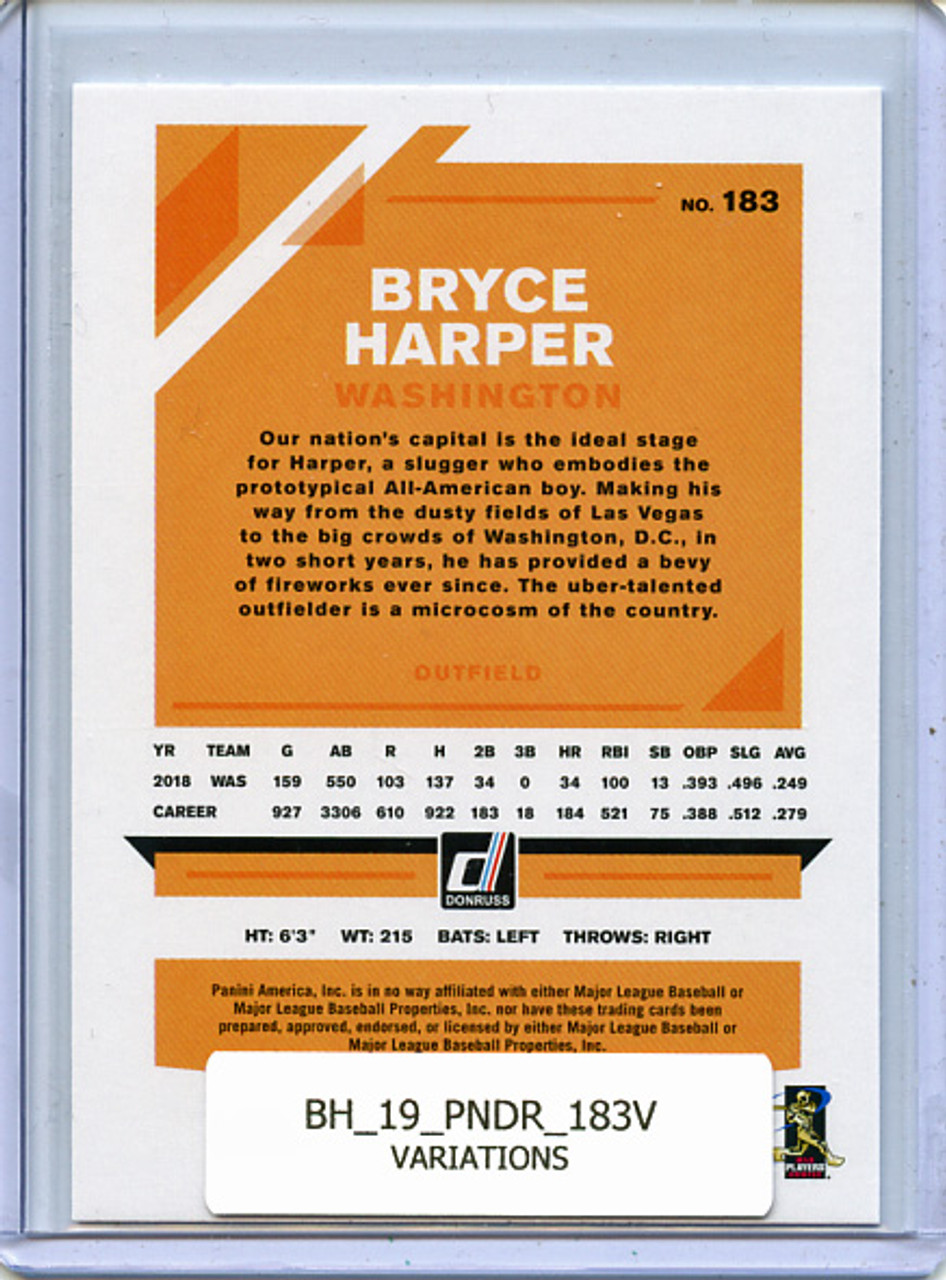 Bryce Harper 2019 Donruss #183 Variation