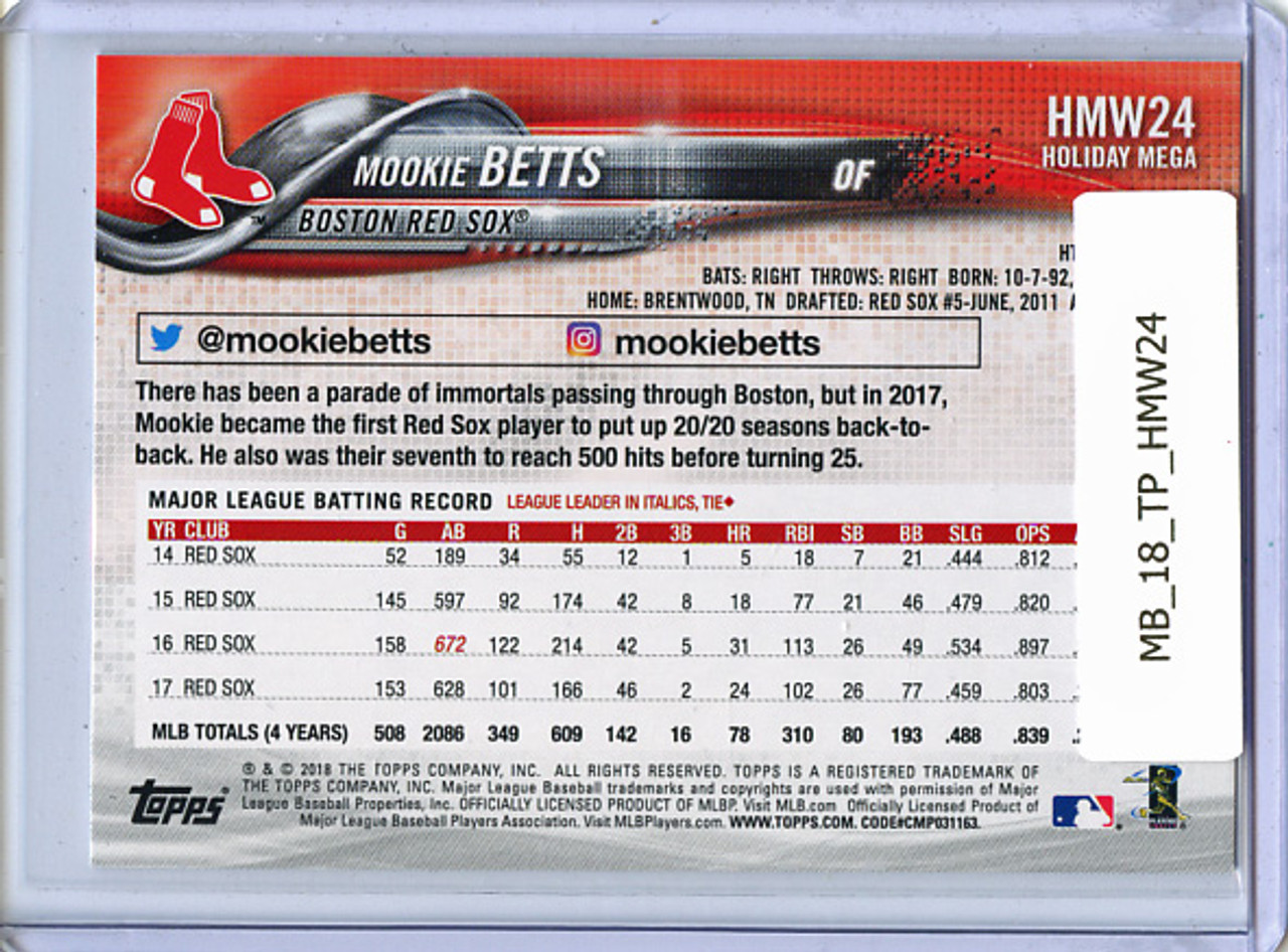 Mookie Betts 2018 Topps Holiday #HMW24