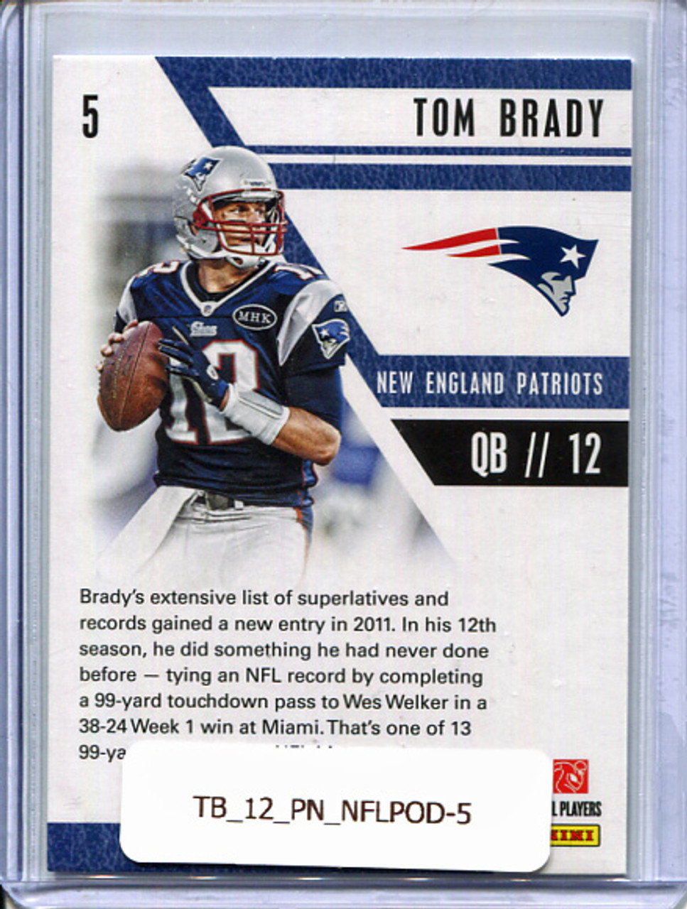 Tom Brady 2012 Panini, NFL Player of the Day #5