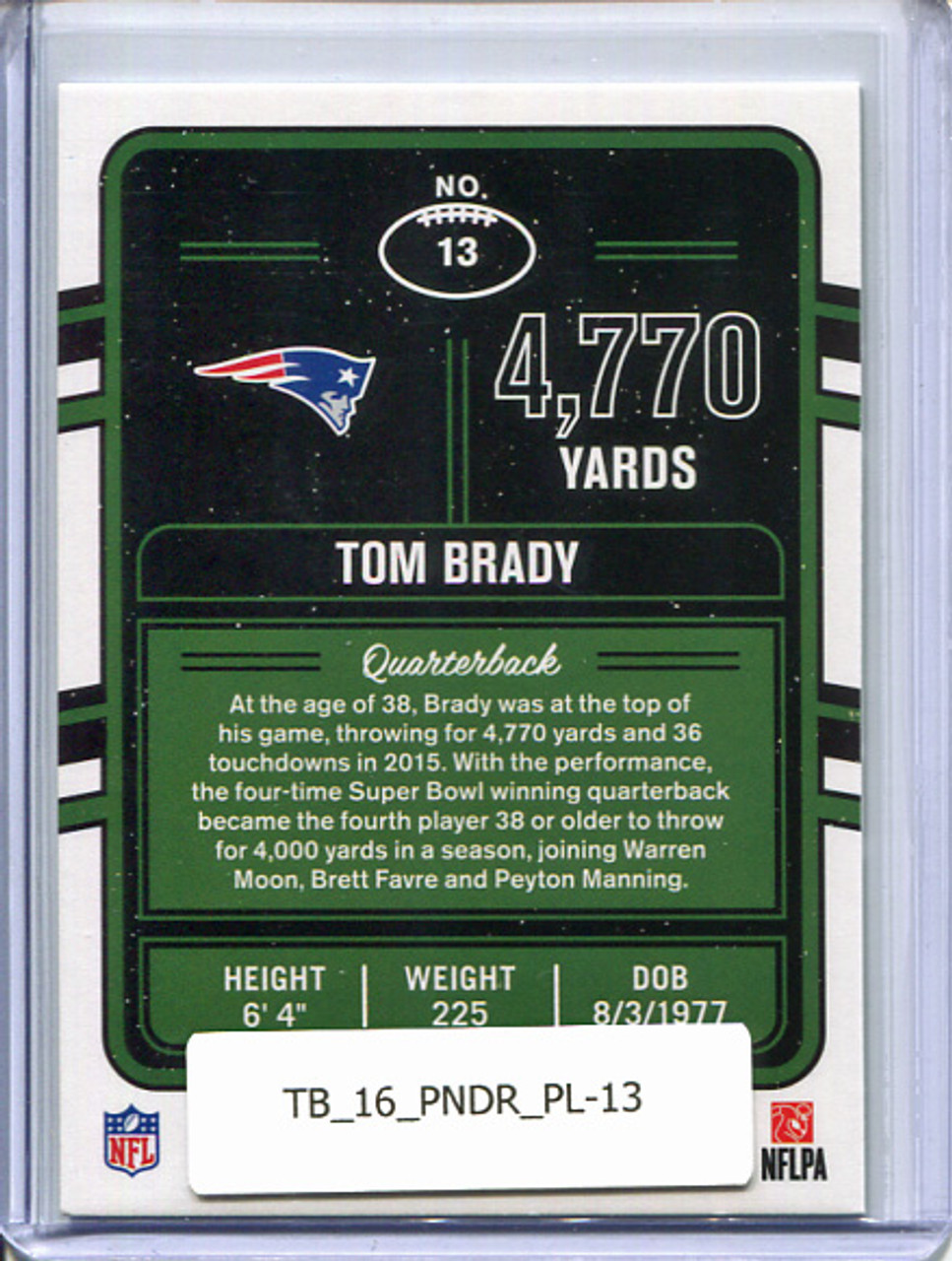 Tom Brady 2016 Donruss, Production Line #13 Yards
