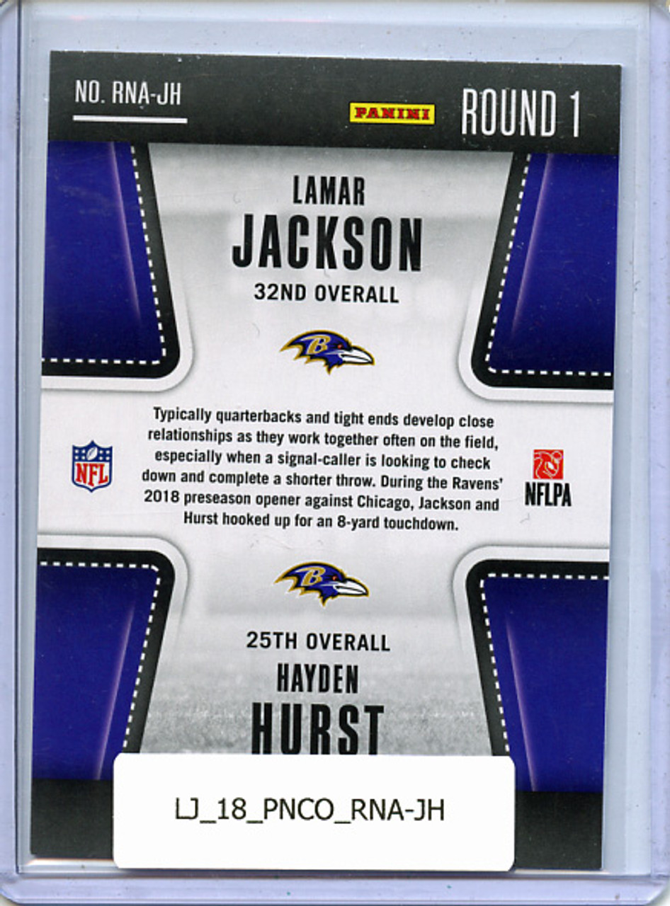 Lamar Jackson, Hayden Hurst 2018 Contenders, Round Numbers #RNA-JH Round 1