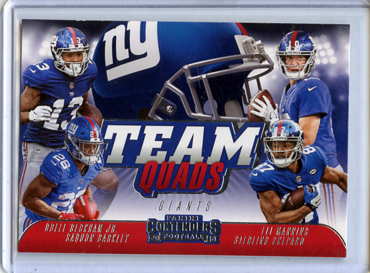 Saquon Barkley, Odell Beckham Jr., Eli Manning, Sterling Shepard 2018 Contenders, Team Quads #TQ-8