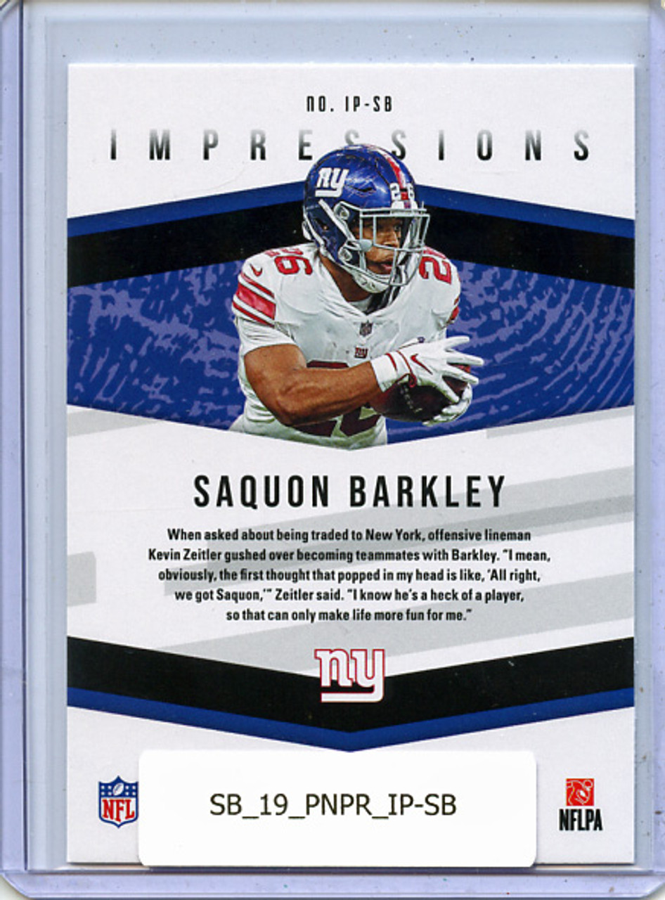 Saquon Barkley 2019 Prestige, Impressions #IP-SB