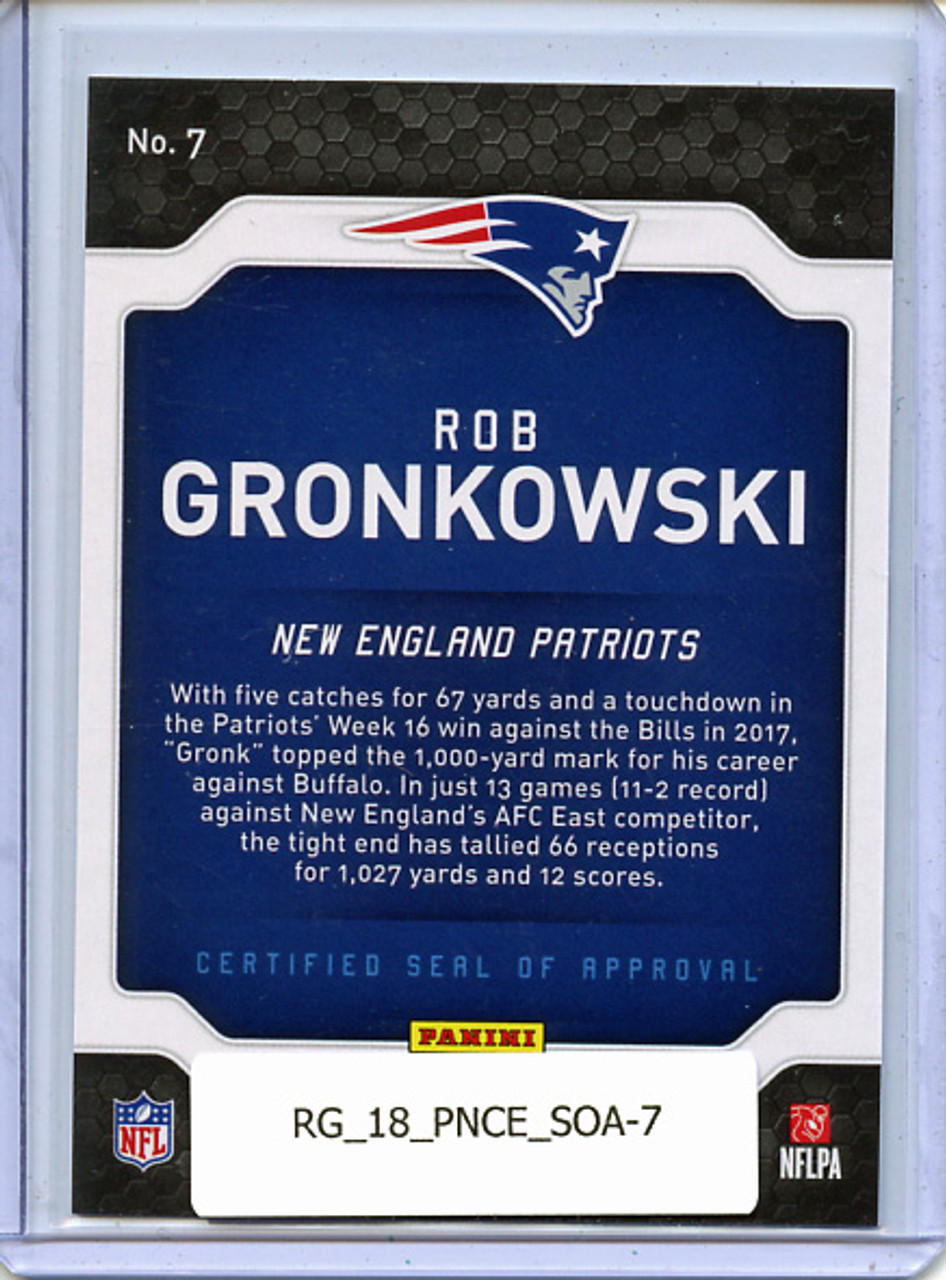 Rob Gronkowski 2018 Certified, Certified Seal of Approval #7