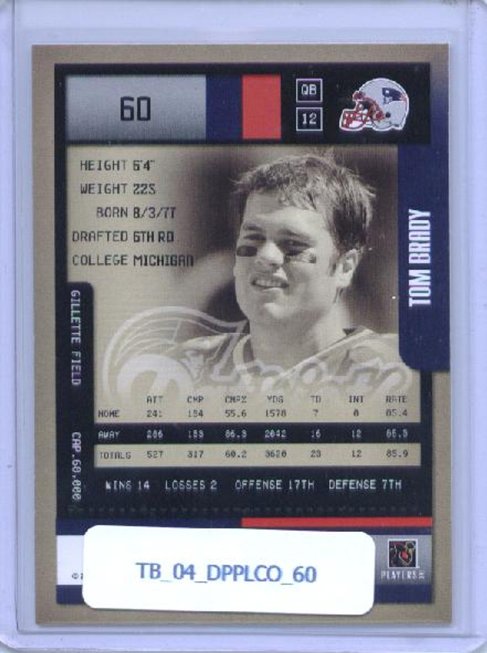 Tom Brady 2004 Playoff Contenders #60