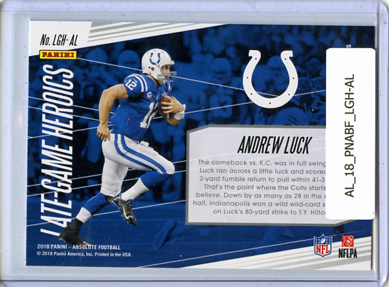 Andrew Luck 2018 Absolute, Late Game Heroics #LGH-AL