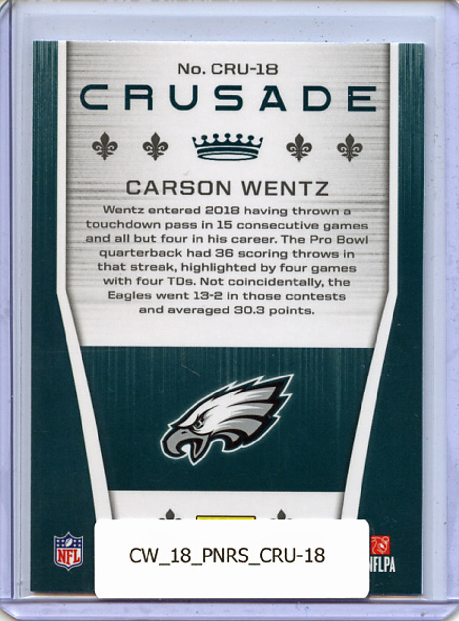 Carson Wentz 2018 Rookies & Stars, Crusade #CRU-18