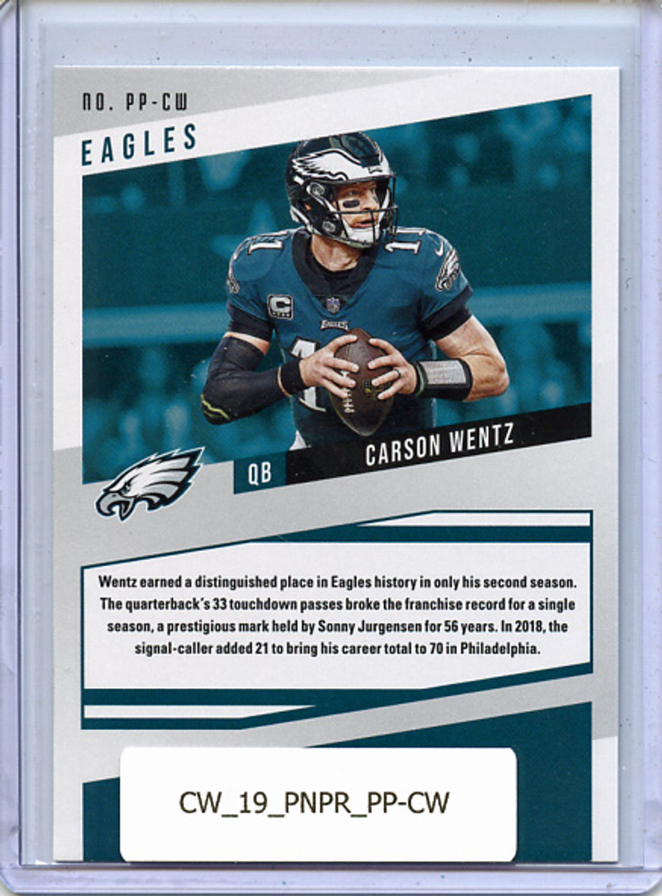 Carson Wentz 2019 Prestige, Prestigious Pros #PP-CW